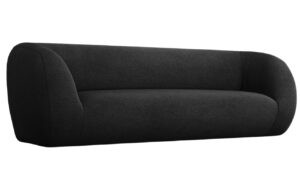 Černá bouclé třímístná pohovka Cosmopolitan Design Essen 230 cm