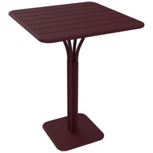 Třešňově červený kovový barový stůl Fermob Luxembourg Pedestal 80 x 80 cm