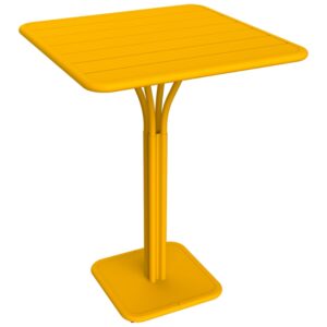 Žlutý kovový barový stůl Fermob Luxembourg Pedestal 80 x 80 cm