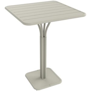 Světle šedý kovový barový stůl Fermob Luxembourg Pedestal 80 x 80 cm