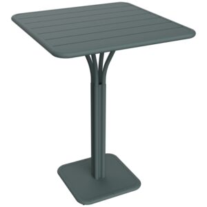 Šedý kovový barový stůl Fermob Luxembourg Pedestal 80 x 80 cm