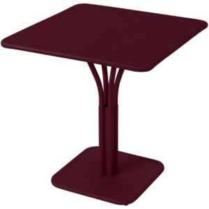 Třešňově červený kovový stůl Fermob Luxembourg Pedestal 71 x 71 cm